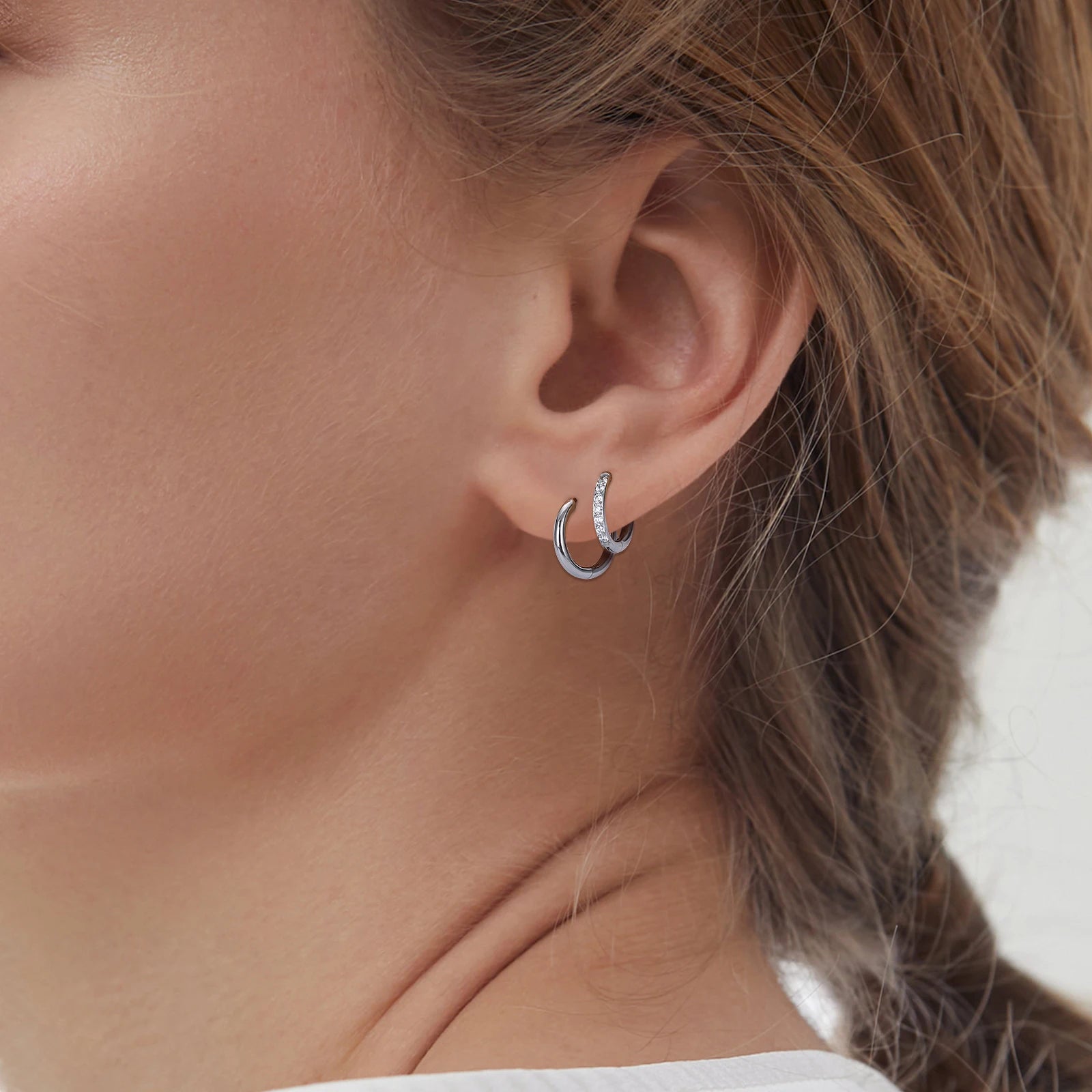 1/10pcs G23 Titanium Hoop Earring For Women Piercing Nose Ring ASTM F136 Body Jewelry Accessories Wholesale 2024 New-belleandkai.com