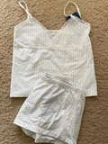 Strawberry Vest Shorts 2 Pieces Set Woman Eyelet Bow Slim Tank Top with Elastic Waist Patchwork Straight Short Pant Sweet Sets-belleandkai.com
