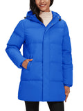 TACVASEN Winter Quilted Duck Feather Down Jackets Womens Padded Puffer Warm Hooded Long Coats Thermal Waterproof Thick Outerwear-belleandkai.com