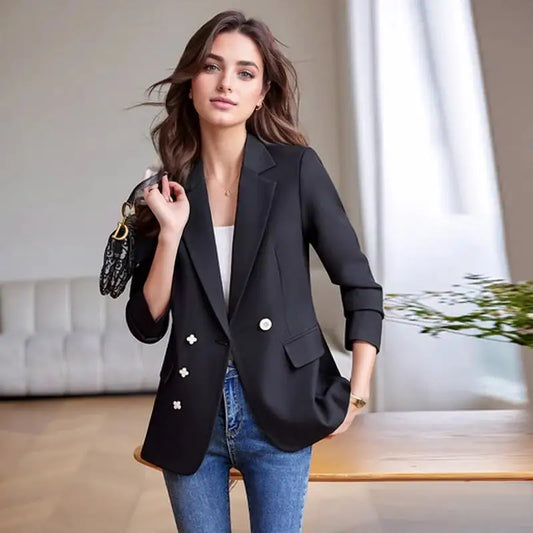 2024 Fashion Women's Blazers Autumn New Coats Jackets Long Sleeve Single Button Casual Outerwears Female Clothing Coat-belleandkai.com