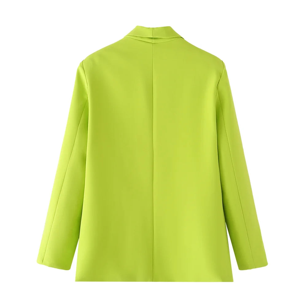 Zach Ailsa 2024 Autumn New Product Women's Wear Simple and Elegant Slim Fit Solid Color Pocket Decoration Suit Coat-belleandkai.com