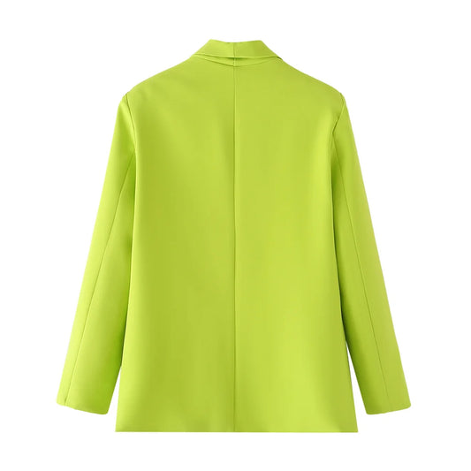 Zach Ailsa 2024 Autumn New Product Women's Wear Simple and Elegant Slim Fit Solid Color Pocket Decoration Suit Coat-belleandkai.com