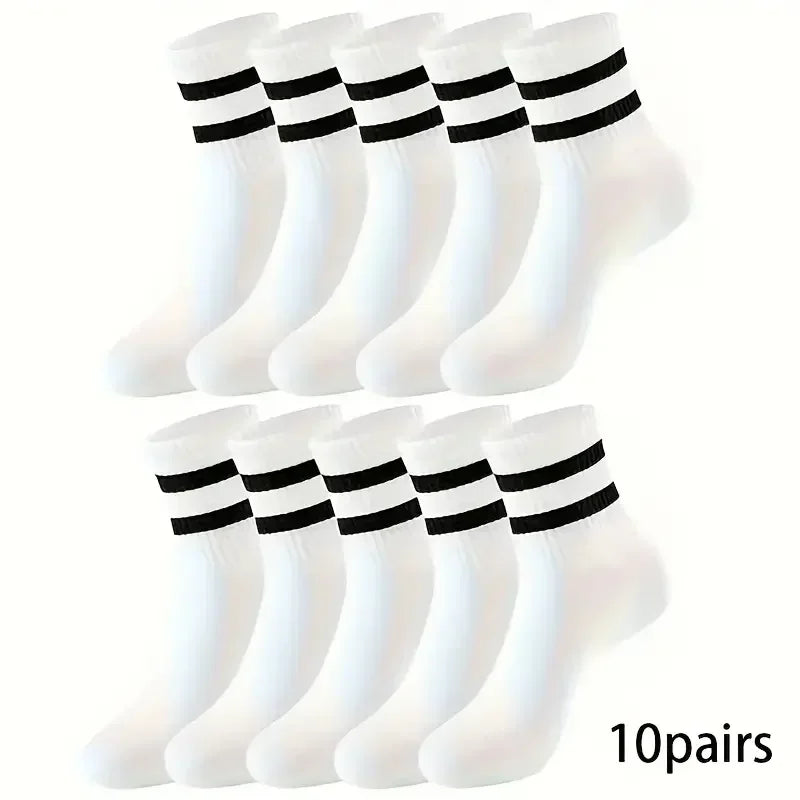 10 Pairs Cartoon Women Socks Fashionable And Versatile Cute Design Funny Goose Breathable Soft Comfortable Women Casual Socks-belleandkai.com