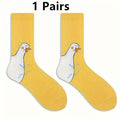 10 Pairs Cartoon Women Socks Fashionable And Versatile Cute Design Funny Goose Breathable Soft Comfortable Women Casual Socks-belleandkai.com