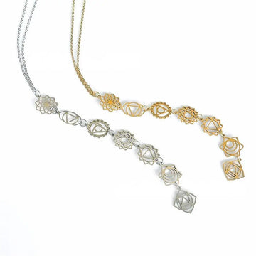 KityKiss 7 Chakra Yoga Necklace Hypoallergenic Gold Pendant for Meditation Boho Spiritual Gift-belleandkai.com
