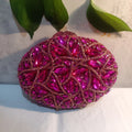 Lady Fushia Wedding Gems Evening Purses Women Luxury Hot Pink Crystal Clutch Purse Party Clutches Bridal Rhinestone Minaudiere-belleandkai.com