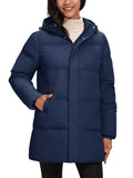 TACVASEN Winter Quilted Duck Feather Down Jackets Womens Padded Puffer Warm Hooded Long Coats Thermal Waterproof Thick Outerwear-belleandkai.com