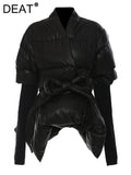 DEAT Fashion Women's Cotton-padded Coat Lapel Loose Zipper Solid Color Thick Warm Parka Jackets Winter 2024 New Tide 7AB4885-belleandkai.com