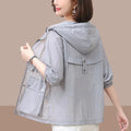 2025 New Summer Women's Jacket Thin Coat Casual Windbreaker Sun Protection Jackets Basic Zipper Coat Tops Female-belleandkai.com