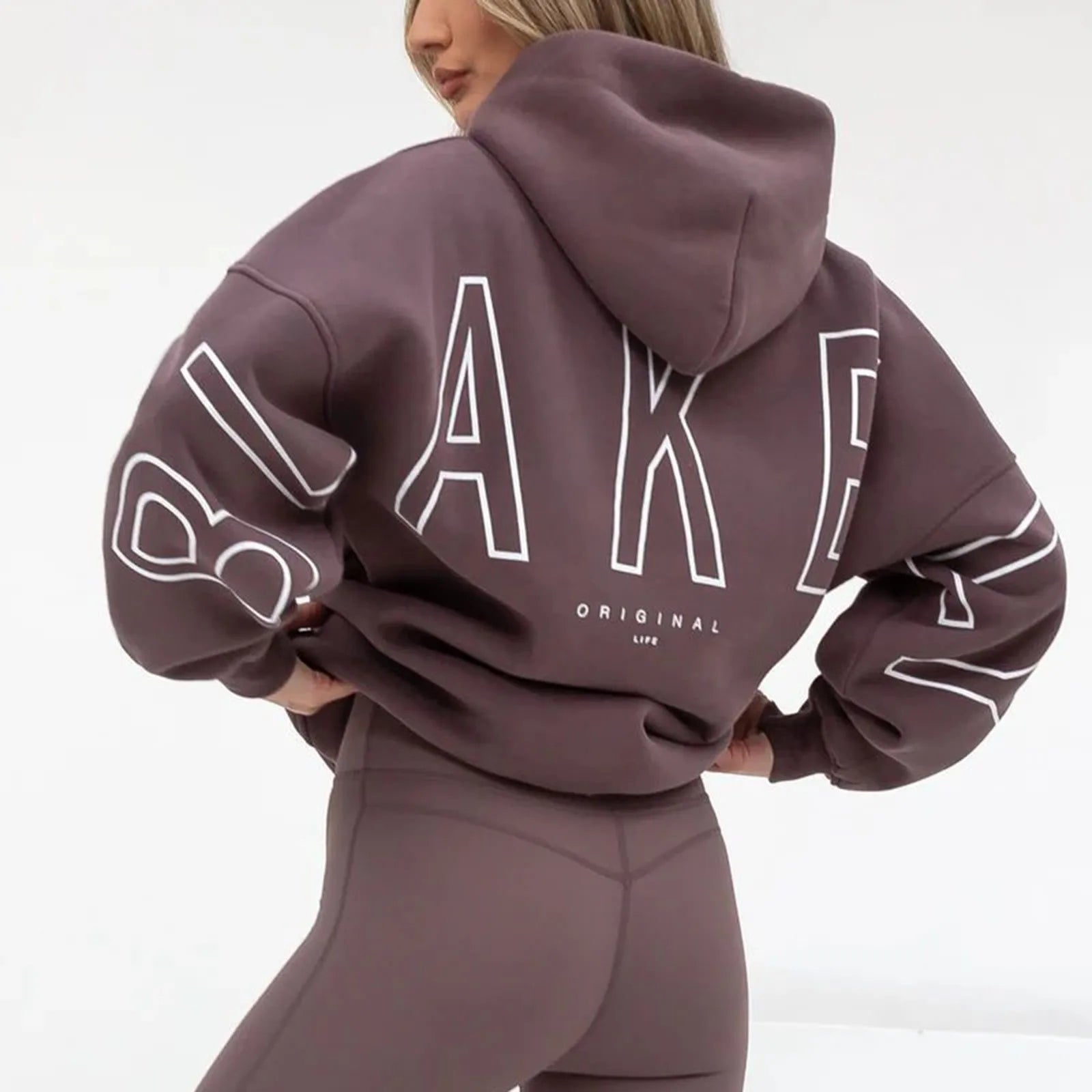 Classic Solid Color Simple Lazy Style Basic Hoodies For Men And Women Letter Printed Soft Sports Pullover Sweatshirt-belleandkai.com