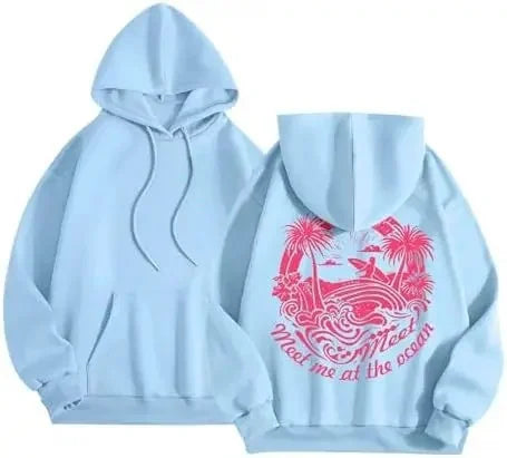 Fashionable Sporty Hoodie Casual Shoulder-Length Sleeve Printed Comfortable Polyester Women's Sweatshirt Trendy Streetwear-belleandkai.com