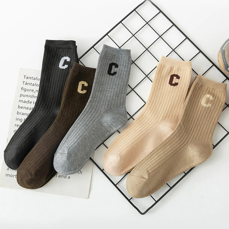 5 Pairs/Lot Socks Women's Cotton Print Short Ankle Set White Sports Cycling Running Compression Summer Breathable-belleandkai.com