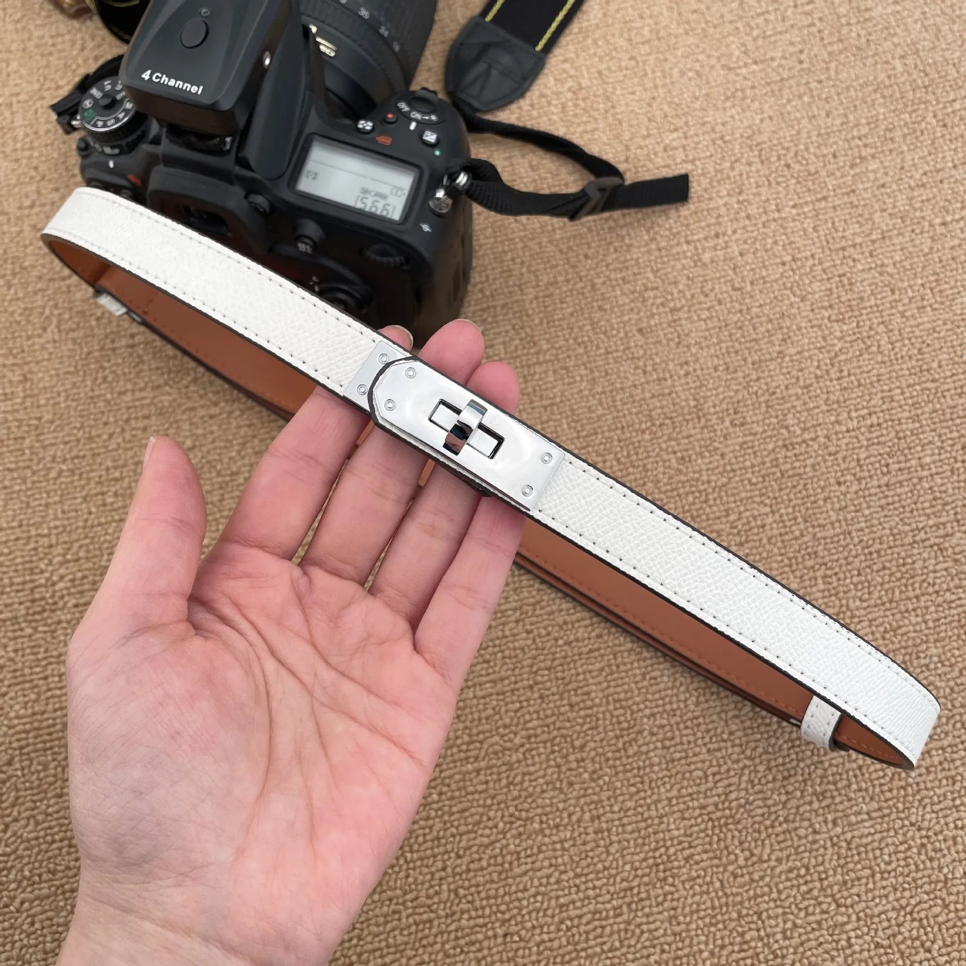 Women's Leather Belt Golden Metal Buckle Luxury Casual Fashion Belt for Jeans and Dresses Women's Belts-belleandkai.com
