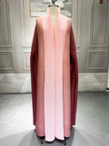 Miyake Jacket Arab Middle East Dubai Loose Women's Clothing Folds Gradual Change Trench Coat Long 2025 New Women's Clothing-belleandkai.com
