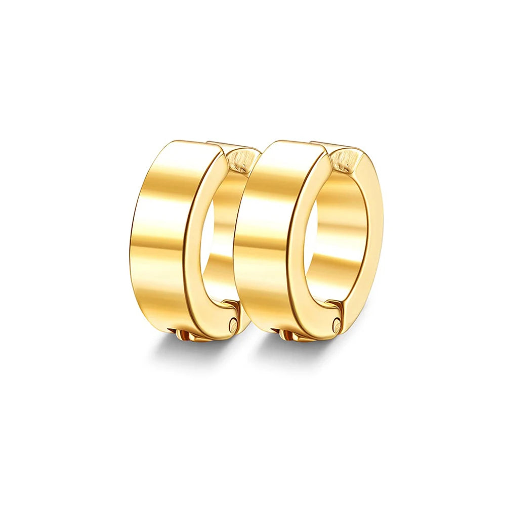 1 Pair/9 Pairs Non-Piercing Earrings Stainless Steel Clip On Hoop Earrings For Men Women Paved CZ Ear Clip Earrings Set-belleandkai.com