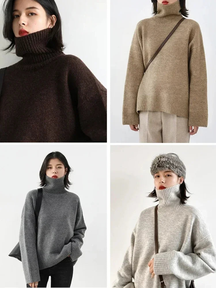 Women's Sweater Autumn Winter New  Clothes for Women Warm Solid-belleandkai.com