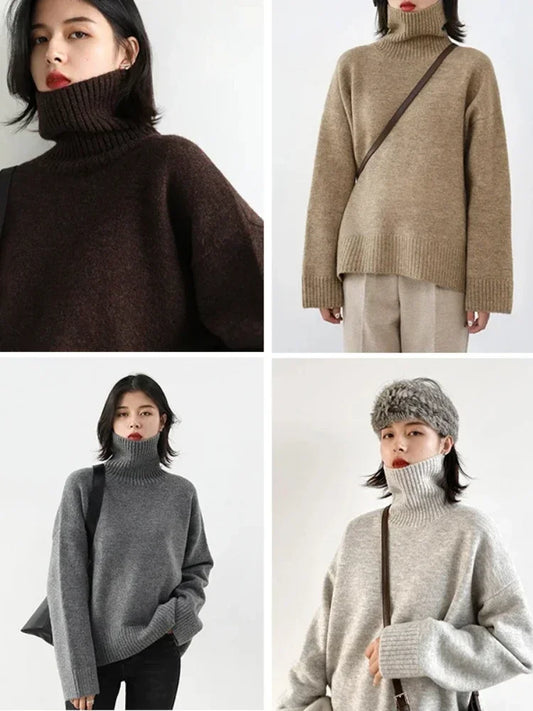Women's Sweater Autumn Winter New  Clothes for Women Warm Solid-belleandkai.com
