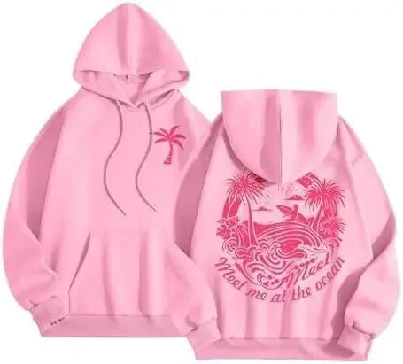Fashionable Sporty Hoodie Casual Shoulder-Length Sleeve Printed Comfortable Polyester Women's Sweatshirt Trendy Streetwear-belleandkai.com