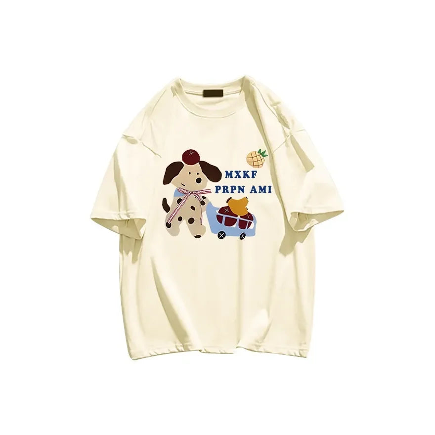Fashionable summer versatile and age-reducing Korean loose short-sleeved T-shirt for women clothing y2k top graphic t shirts-belleandkai.com