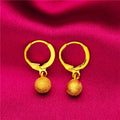 Drop-Heart Coin Stud Earrings for Women (24K AU999) - Double-Lined Drop Outline, Shiny-Matte Mix, Travel Wear, Natural Fluidity-belleandkai.com