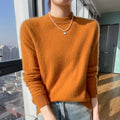 Autumn Winter Half-High-Necked Mink Cashmere Sweater Women's Pullover Loose Large Size Knitted Bottoming Shirt Thickened Warm-belleandkai.com