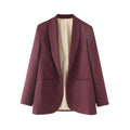 TRZA Women's Fashion Front Open Blazer Coat Long Sleeve Office Wear with Welt Pockets Chic Female Outerwear Top-belleandkai.com