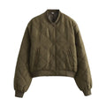 TRAF 2025 Women's Fashion Bomber Jacket Autumn Winter Short Parka Coat Vintage Long Sleeve Streetwear Casual New In Jackets-belleandkai.com