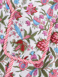 European and American style 2024 autumn new women's retro floral print stand collar long sleeve pocket decoration quilted cotton-belleandkai.com