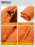 TACVASEN Winter Quilted Duck Feather Down Jackets Womens Padded Puffer Warm Hooded Long Coats Thermal Waterproof Thick Outerwear-belleandkai.com