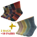 5 Pairs/Lot Wool Socks Women Winter Japanese Harajuku  Bohemian Cashmere Warm Colorful Socks Ladies Girl Christmas Gift 5 Styles-belleandkai.com
