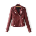 Fashionable Women's Leather Jacket Motorcycle Style Slim Fit Autumn Winter New Arrival Korean Version Polyester Fiber Coat-belleandkai.com