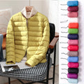 2023 New Arrivals Autumn Winter Warm Women White Duck Down Slim Jackets Female Fashion Ultra Lightweight Packable Puffer Coats-belleandkai.com