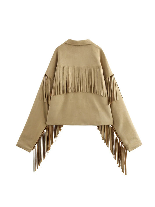 FANAN Streetwear Tassel Spliced Design Blazers For Women Single Breasted Fashion Jackets Female Coats 2025 Autumn New Clothing-belleandkai.com