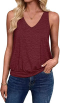 Summer Women's V-Neck Sleeveless Top Casual Vest Fashionable Trendy Tank Top Polyester Blend Fabric No Decoration-belleandkai.com