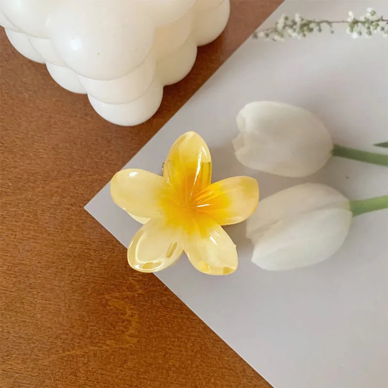 6Pcs Hawaiian Gradient Hair Clips Flower Hair Claws Women Hair Accessories Small Size Fashion Headwear Hairpin Crab Barrette-belleandkai.com