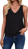 Summer Women's V-Neck Sleeveless Top Casual Vest Fashionable Trendy Tank Top Polyester Blend Fabric No Decoration-belleandkai.com