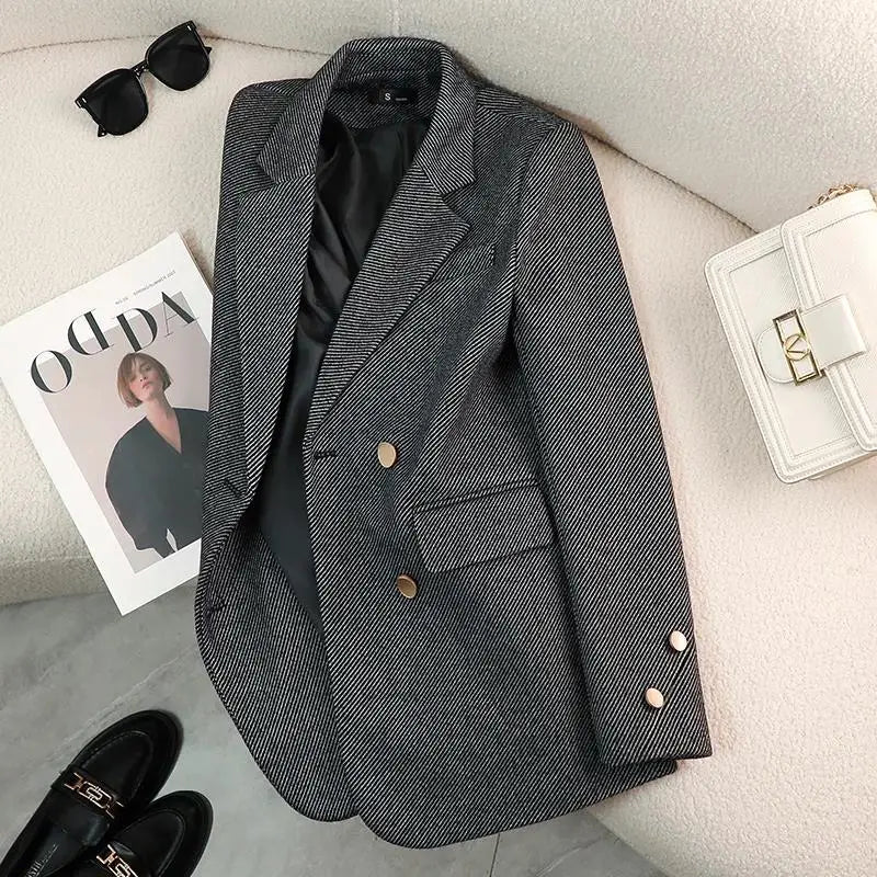 Luxury Brand Blazers Women Clothing Autumn Winter Jacket Button Office Ladies Coat Design Jacket Long Sleeve Outerwear Suits New-belleandkai.com