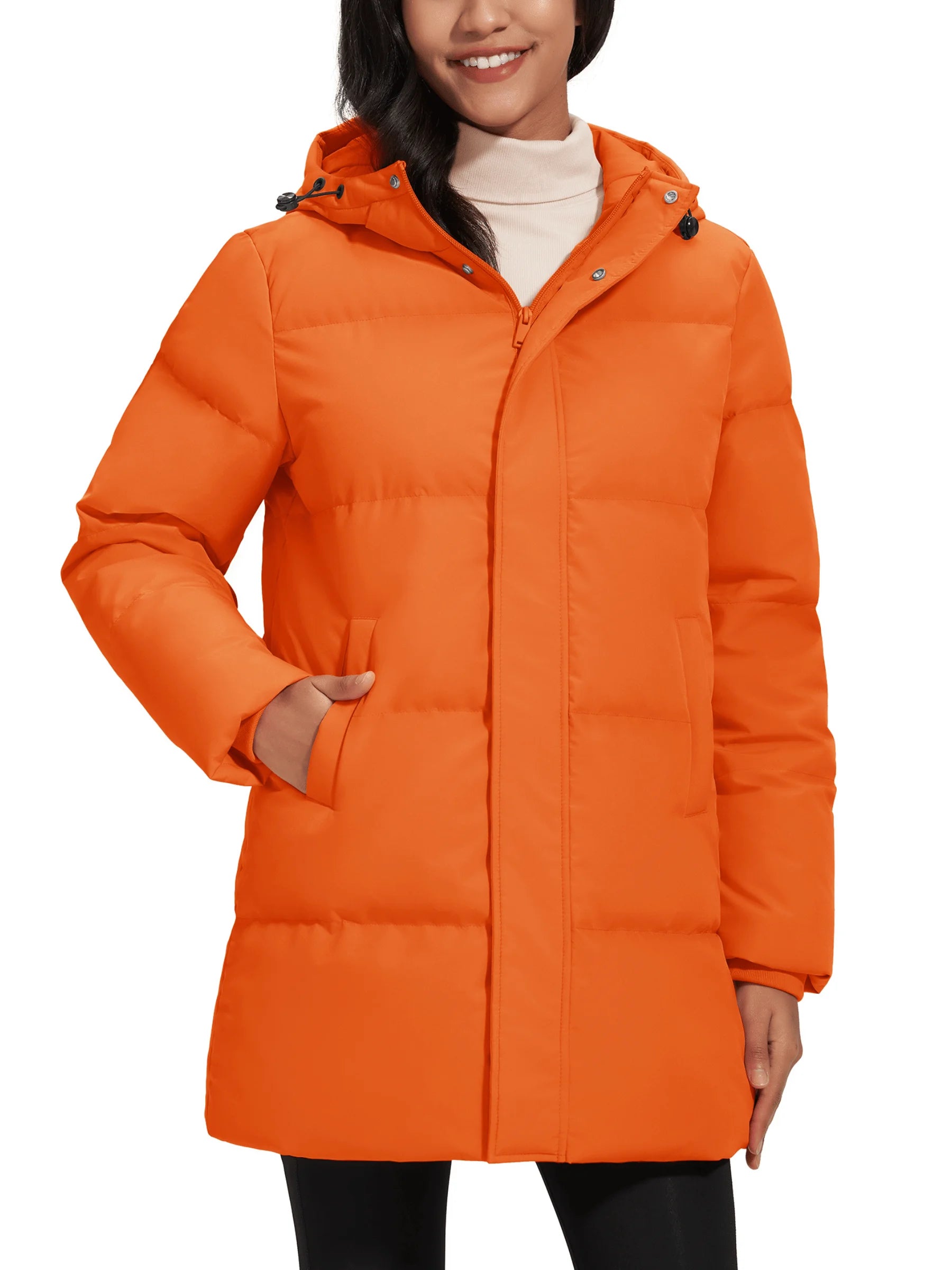 TACVASEN Winter Quilted Duck Feather Down Jackets Womens Padded Puffer Warm Hooded Long Coats Thermal Waterproof Thick Outerwear-belleandkai.com