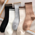 5 Pairs/Lot Socks Women's Cotton Print Short Ankle Set White Sports Cycling Running Compression Summer Breathable-belleandkai.com