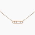 925 sterling silver classic fashionable mobile three diamond women's necklace. Holiday gifts-belleandkai.com
