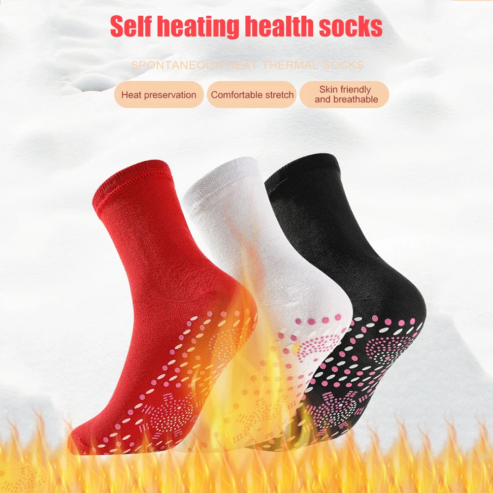 1-3Pair Self Heating Socks Winter Skiing Warm Socks Pain Relief Whole Foot One Size Socks Tourmaline Cold-Resistant for Winter-belleandkai.com