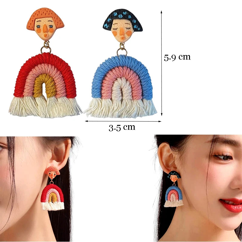 Top Sale Fashion Colourful Dangle Earrings for Women Accessories Stud Earring Y2K Pendientes New In Resin Earings-belleandkai.com