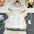 YuooMuoo Brand Fashion Women Knitted Mini Dress Ins Hot Sexy Package Hips Ruffled Party Dress Streetwear Lady Outfits Vestidos-belleandkai.com