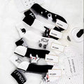 5 Pairs/lot of Womens Slass Filament Fiber Spring and Summer Thin Transparent Black Cat Socks Polyester Breathable Sock Sole-belleandkai.com