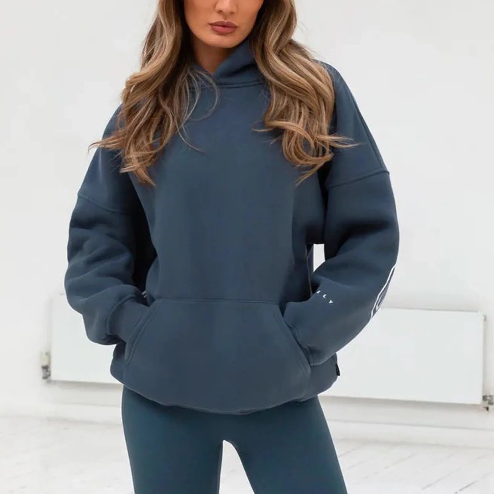 Classic Solid Color Simple Lazy Style Basic Hoodies For Men And Women Letter Printed Soft Sports Pullover Sweatshirt-belleandkai.com