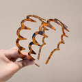 2Pcs Fashion Wave Headbands for Women Solid Color Toothed Non-slip Hair Bands Girl Face Wash Sports Hairbands Hair Accessories-belleandkai.com