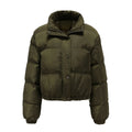 Autumn and winter Women's Clothing short-style Quilted Coats long-sleeved high-necked warm coat loose casual cotton coat Jackets-belleandkai.com