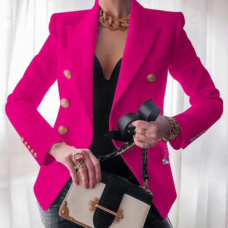 Black Blazers Women 2025 Single-button Outwear All-match Long Sleeve Coat Female Slim Solid Jacket Lady Office Work Suit Vestido-belleandkai.com