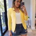 Autumn and winter new style elegant slim fit solid color casual professional small suit jacket top-belleandkai.com