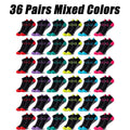 6-96 Pairs Unisex Color-Coordinated Quick-Dry & Sweat-Absorbent Running/Casual Sports Socks Low-Top Breathable 36-42-belleandkai.com